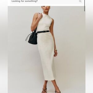 Reformation Kendi Denim Midi Dress Fior di latte